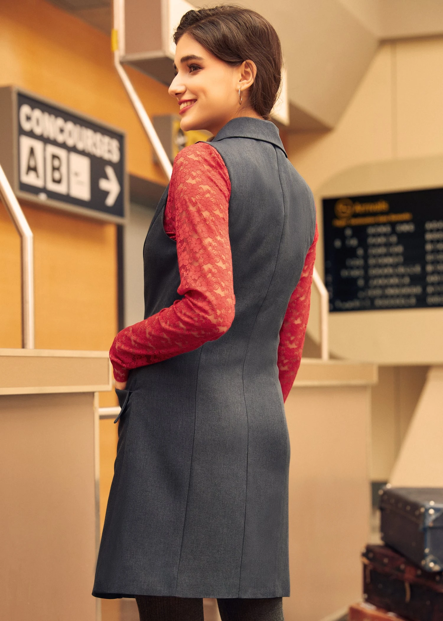 Dreaming In Decades Double Breasted Vest Dress 3 Dreaming In Decades Double Breasted Vest Dress - Image 3