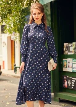 Romantic Era Button Front Midi Dress 13 Romantic Era Button Front Midi Dress -Molly Bracken Clothing Shop 207734 CATNAV HP 6 2