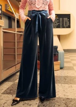 Vintage Revamp Contrast Sash Crop Pants