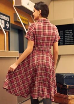 Rustic Elegance Casual Dress -Molly Bracken Clothing Shop 207874 Red 3