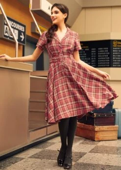 Rustic Elegance Casual Dress -Molly Bracken Clothing Shop 207874 Red 4