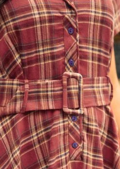 Rustic Elegance Casual Dress -Molly Bracken Clothing Shop 207874 Red 7