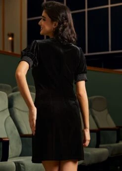 Charleston Charm Square Neck Dress -Molly Bracken Clothing Shop 207884 BLK 3