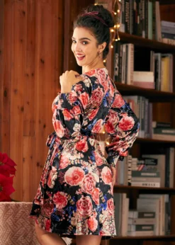 Celestial Silhouette Balloon Sleeve Dress -Molly Bracken Clothing Shop 207885 WINTERFLORAL 3