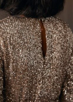 Seaside Serenade Shirred Sleeve Dress 9 Seaside Serenade Shirred Sleeve Dress -Molly Bracken Clothing Shop 207893 BRONZE 7