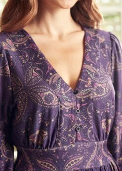 Goldie Hour V-Neck Midi Dress -Molly Bracken Clothing Shop 207898 Purple 7