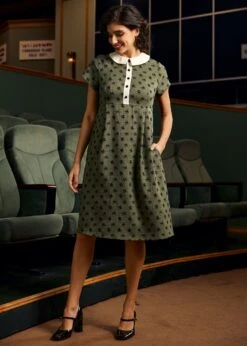 Pretty At The Pumpkin Patch Shirtwaist Dress 11 Pretty At The Pumpkin Patch Shirtwaist Dress -Molly Bracken Clothing Shop 207903 Green 2