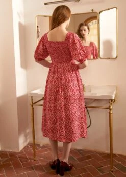 Lilting Love Short Sleeve Babydoll Dress -Molly Bracken Clothing Shop 207979 RED 3