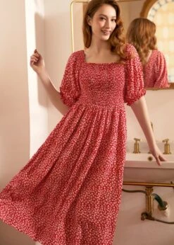 Lilting Love Short Sleeve Babydoll Dress -Molly Bracken Clothing Shop 207979 RED 6 0c664bfd b669 4652 a511 e940073b924f