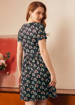 Nostalgic Narrative Knit Dress 6 Nostalgic Narrative Knit Dress -Molly Bracken Clothing Shop 207987 RAINBOW 3