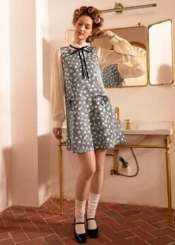 Ribbon Whimsy Pocket Dress 11 Ribbon Whimsy Pocket Dress -Molly Bracken Clothing Shop 207995 BLKANDWHIWITHDAISY HP 1