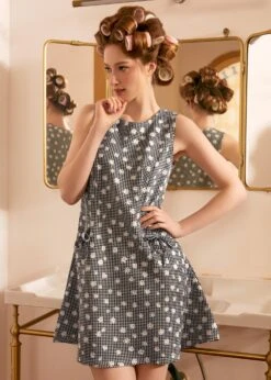 Ribbon Whimsy Pocket Dress 14 Ribbon Whimsy Pocket Dress -Molly Bracken Clothing Shop 207995 BLKANDWHIWITHDAISY HP 6 2