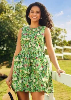 Gathering Wild Flowers Dress -Molly Bracken Clothing Shop 208069 GRNIVY HP 4