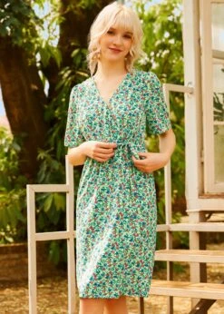 Petal & Promise Wrap Dress 9 Petal & Promise Wrap Dress -Molly Bracken Clothing Shop 208079 GRNPR HP 4