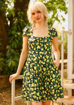 Zest For Life Sweetheart Dress 9 Zest For Life Sweetheart Dress -Molly Bracken Clothing Shop 208084 LEMON 4