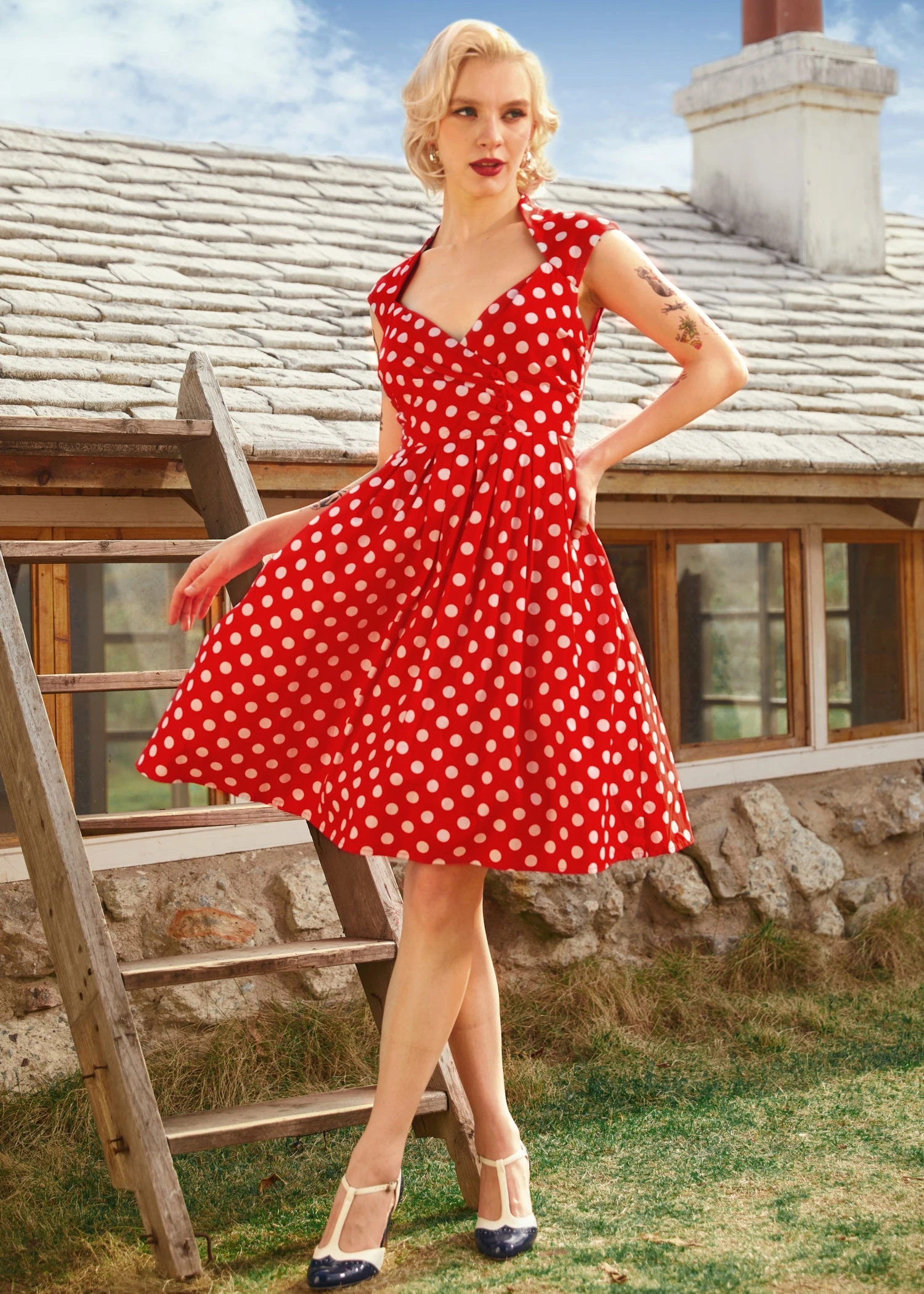 Dotted Darling Fit & Flare Dress 1 Dotted Darling Fit & Flare Dress