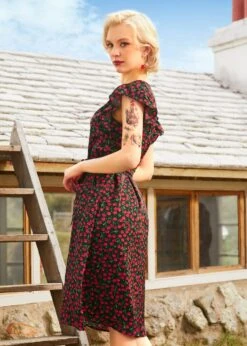 Cherry Picked Perfection Dress 8 Cherry Picked Perfection Dress -Molly Bracken Clothing Shop 208143 BLKCHERRY HP 3