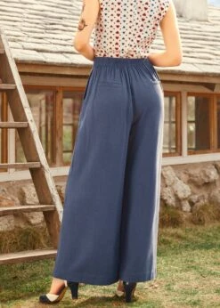 Sail Away Wide-Leg Trousers 8 Sail Away Wide-Leg Trousers -Molly Bracken Clothing Shop 208153 NAV 3