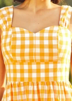 Dance Beneath The Sunrays Fairytale Midi Dress -Molly Bracken Clothing Shop 208214 YELLOGHIMGHAM 7