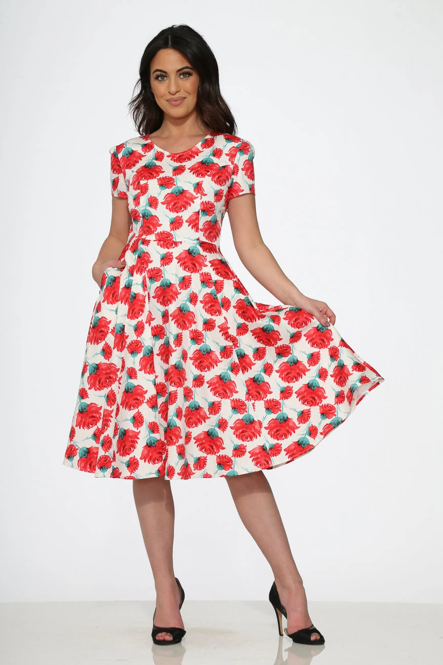 Bold Floral Swing Dress 1 Bold Floral Swing Dress