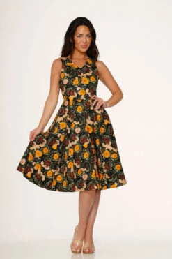 Yellow Floral Swing Dress -Molly Bracken Clothing Shop 21890 Yellow Plaid Dress 4 4168a8ae 918b 4c83 b235 fe5722e0f937