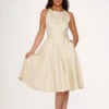Beige & White Polka Dot Swing Dress