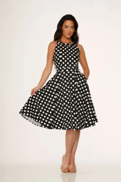 Black & White Polka Dot Swing Dress