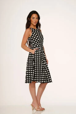 Black & White Polka Dot Swing Dress 7 Black & White Polka Dot Swing Dress -Molly Bracken Clothing Shop 21923 Black White Polka Dot Dress 6