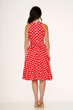 Red Polka Dot Swing Dress -Molly Bracken Clothing Shop 21924 Red White Polka Dot Dress 10