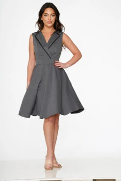 Grey Jenny Swing Dress 8 Grey Jenny Swing Dress -Molly Bracken Clothing Shop 21951 Gray Swing Dress 14