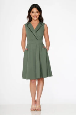 Olive Jenny Swing Dress 13 Olive Jenny Swing Dress -Molly Bracken Clothing Shop 21954 Green Swing Dress 2