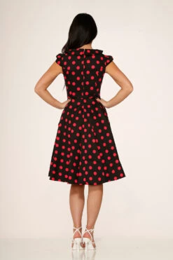 Black & Pink Polka Dot Swing Dress 13 Black & Pink Polka Dot Swing Dress -Molly Bracken Clothing Shop 21971 Black Pink Polka Dot Dress 14