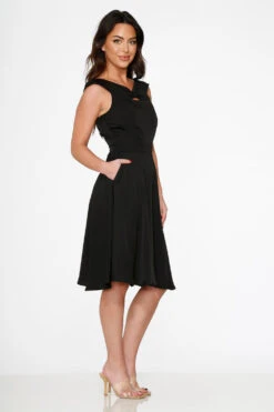 Black Occasional Swing Dress -Molly Bracken Clothing Shop 22030 Black Swing Dress 7