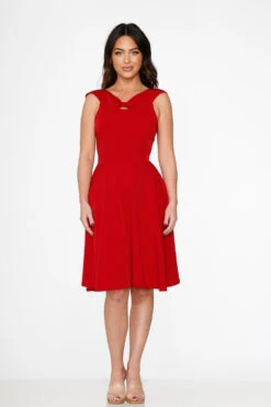 Red Occasional Swing Dress 15 Red Occasional Swing Dress -Molly Bracken Clothing Shop 22032 Red Swing Dress 1
