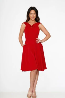 Red Occasional Swing Dress 10 Red Occasional Swing Dress -Molly Bracken Clothing Shop 22032 Red Swing Dress 3