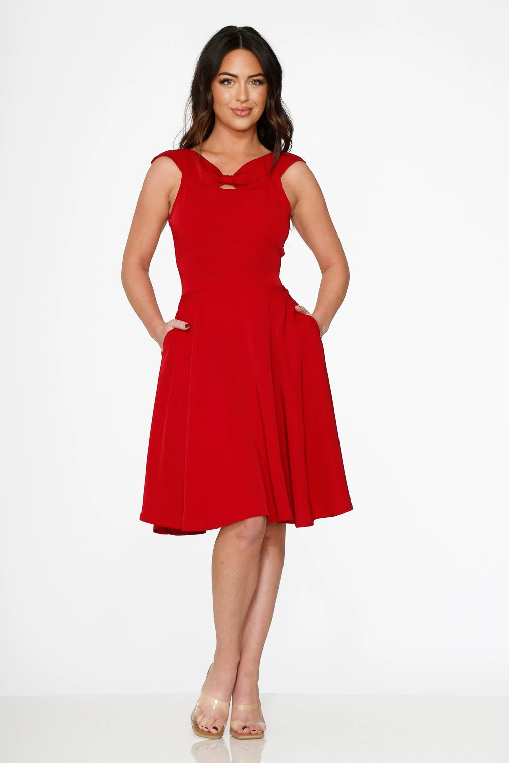 Red Occasional Swing Dress 2 Red Occasional Swing Dress - Image 2