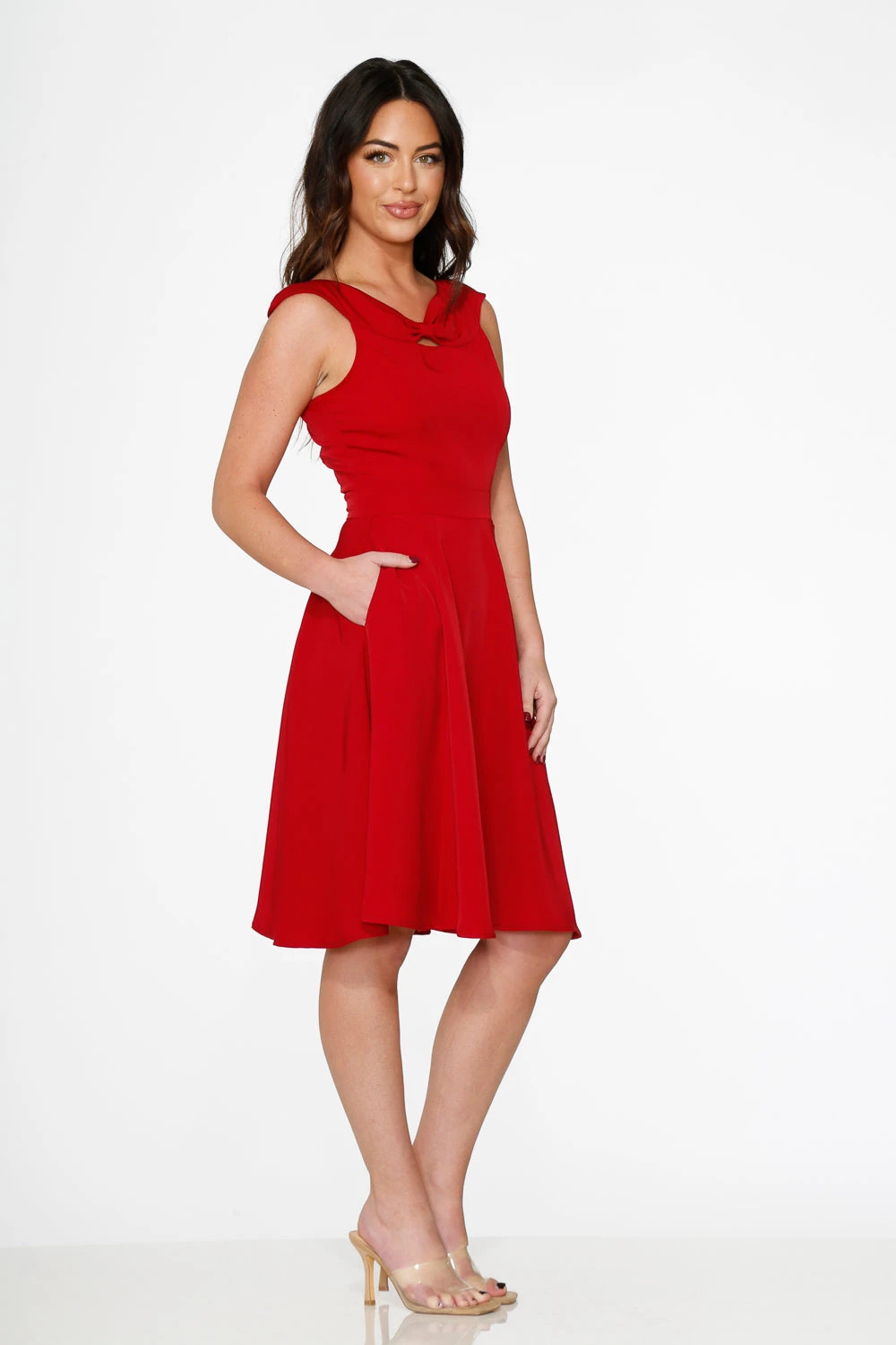 Red Occasional Swing Dress 5 Red Occasional Swing Dress - Image 5