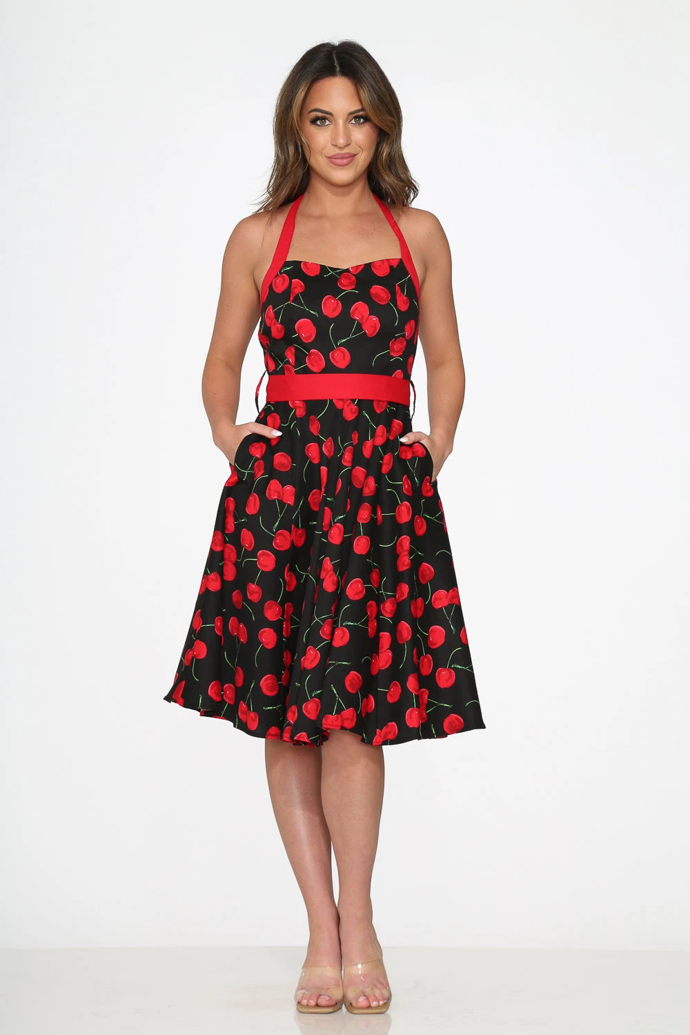 Black & Red Cherry Halter Dress 2 Black & Red Cherry Halter Dress - Image 2