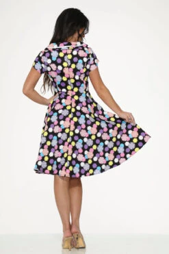 Black & Purple Swing Dress -Molly Bracken Clothing Shop 22150 Black Purple Circle Dress 16