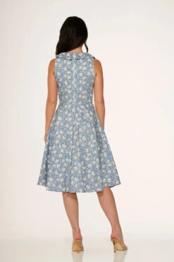 Blue Daisy Floral Swing Dress 13 Blue Daisy Floral Swing Dress -Molly Bracken Clothing Shop 23240 Blue Daisy Floral Dress 14