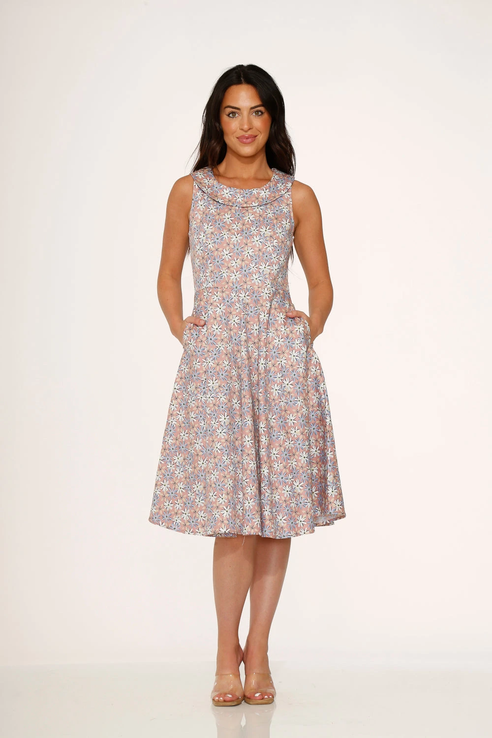 Pink Daisy Floral Swing Dress 2 Pink Daisy Floral Swing Dress - Image 2