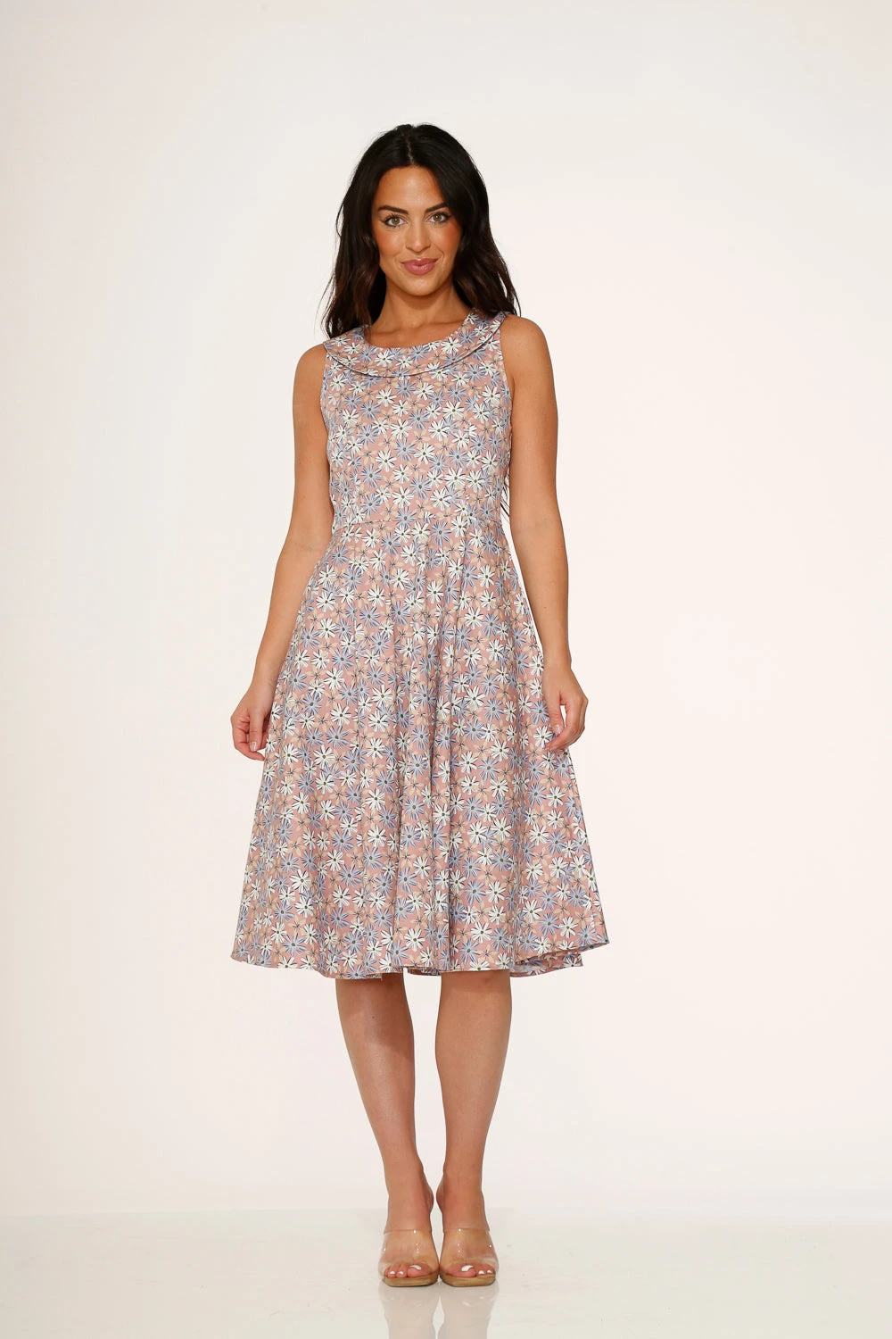 Pink Daisy Floral Swing Dress 6 Pink Daisy Floral Swing Dress - Image 6