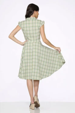 Green Plaid Swing Dress 7 Green Plaid Swing Dress -Molly Bracken Clothing Shop 23262 Green Plaid Swing Dress 23