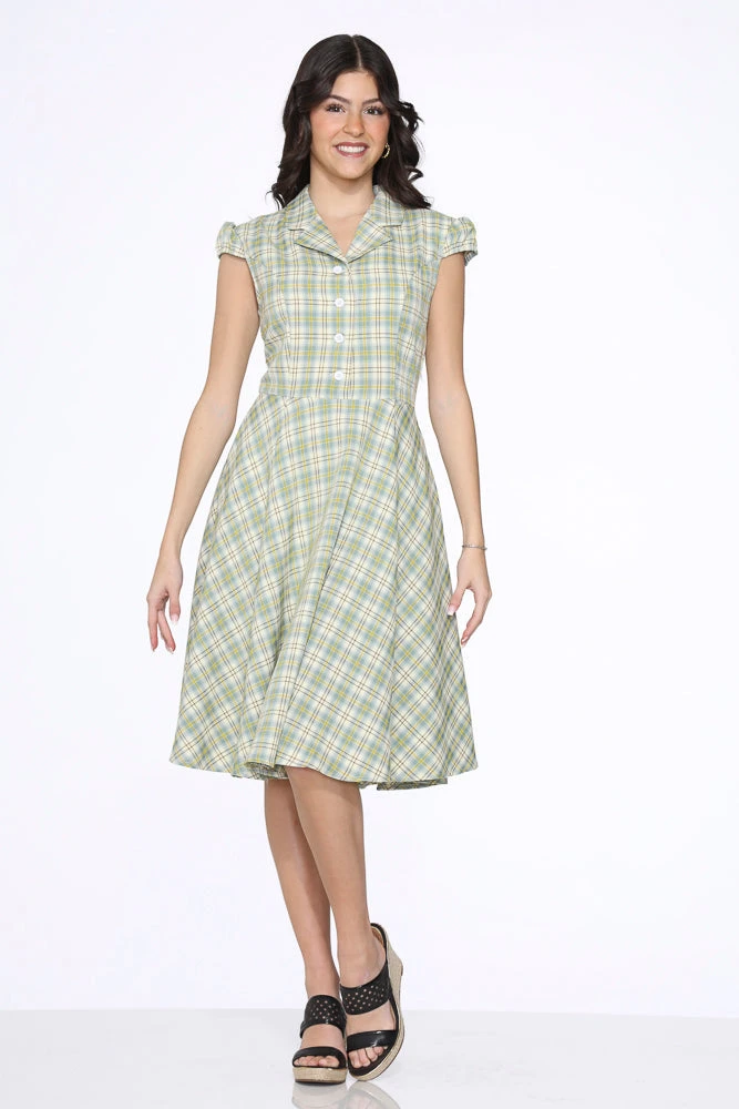Green Plaid Swing Dress 5 Green Plaid Swing Dress - Image 5