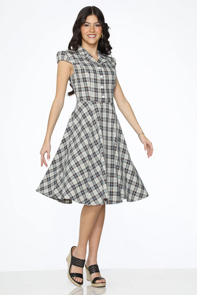 Black Plaid Swing Dress 4 Black Plaid Swing Dress - Image 4