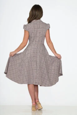 Brown Plaid Swing Dress -Molly Bracken Clothing Shop 23340 Brown Plaid Swing Dress 17