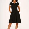 Black & White Keyhole Swing Dress