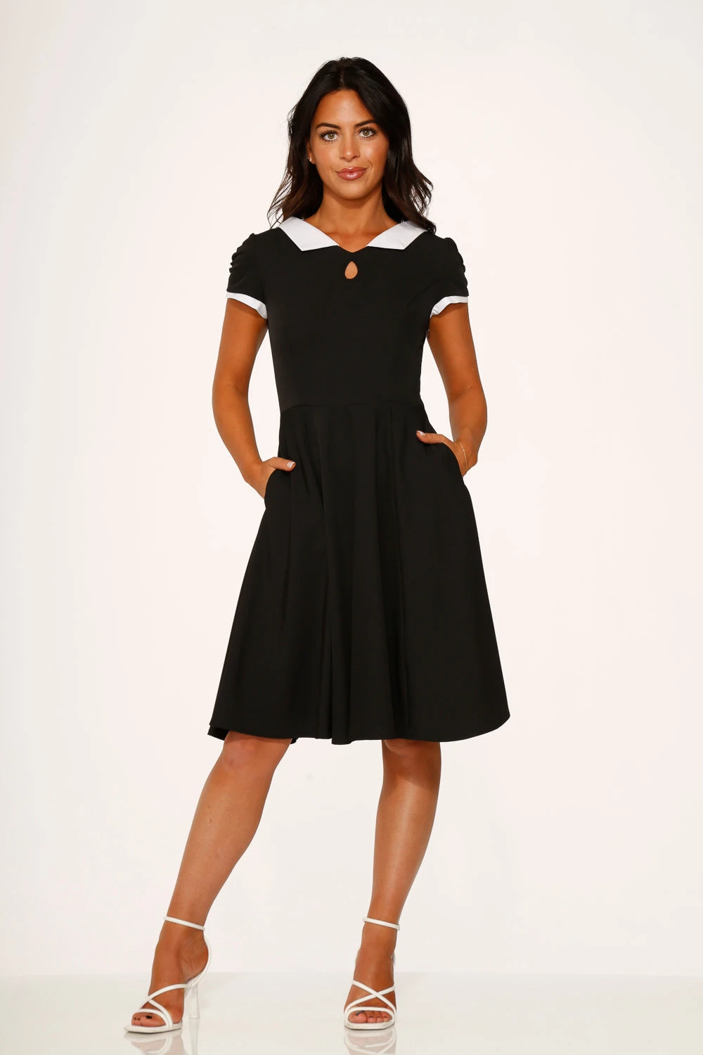 Black & White Keyhole Swing Dress 1 Black & White Keyhole Swing Dress