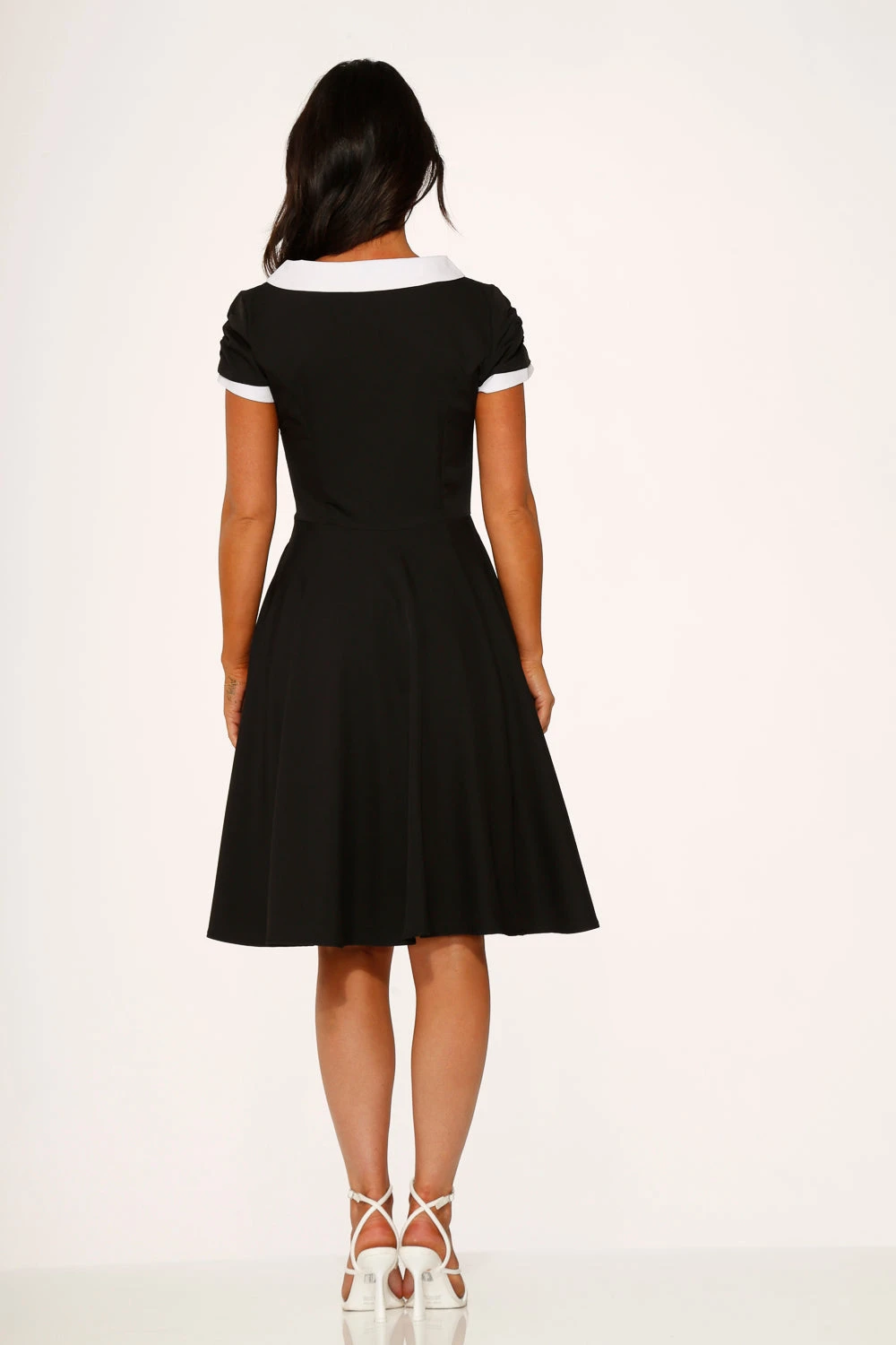 Black & White Keyhole Swing Dress 4 Black & White Keyhole Swing Dress - Image 4