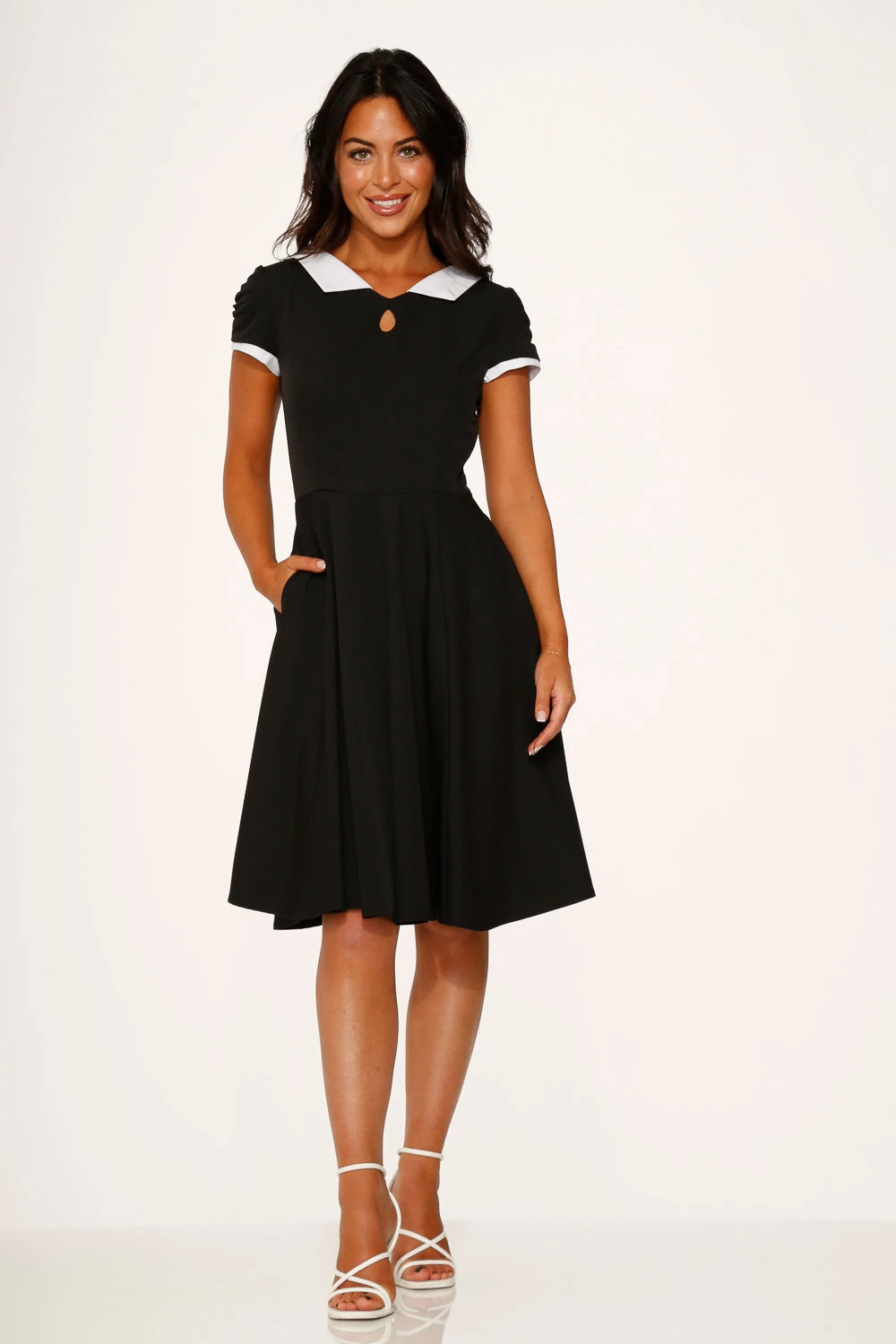 Black & White Keyhole Swing Dress 2 Black & White Keyhole Swing Dress - Image 2